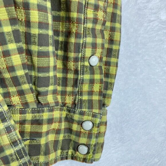 Ryan Michael Shirt Men's Sz L Plaid Western Pearl Snap Buttons‎ Cowboy - Picture 4 of 10